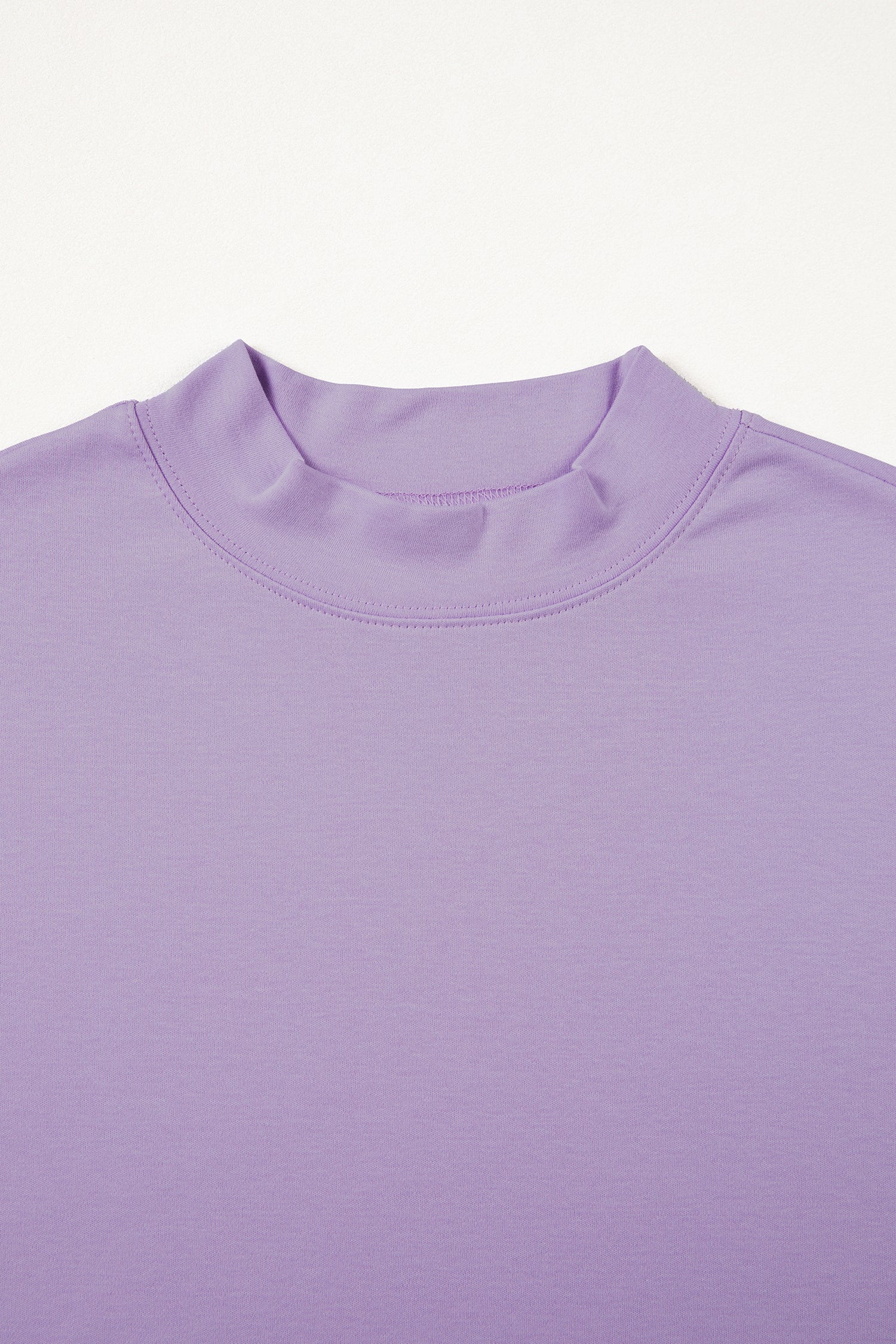 Sachet Pink Solid Color High Neck Oversize Tee