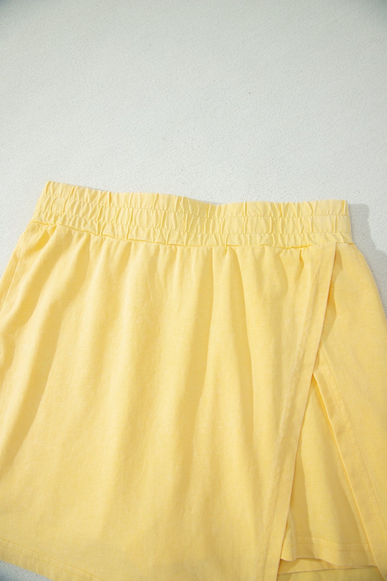 Mint Green 2 Pieces Mineral Wash Cotton Tank Top Lined Split Skort Set