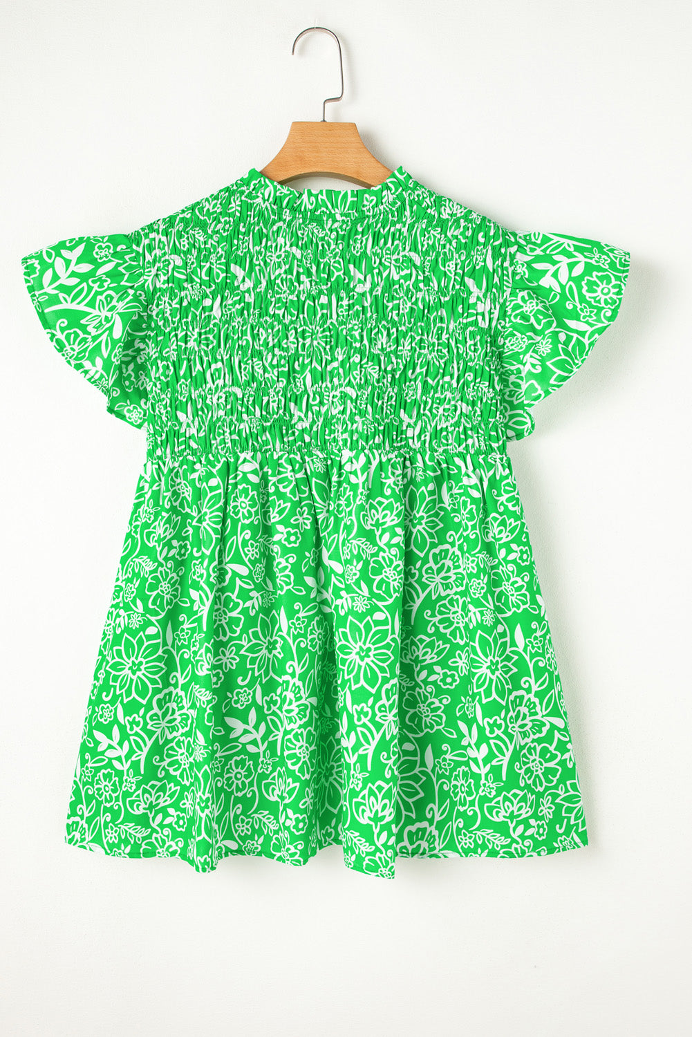 Dashing Spring Floral Flutter Blouse