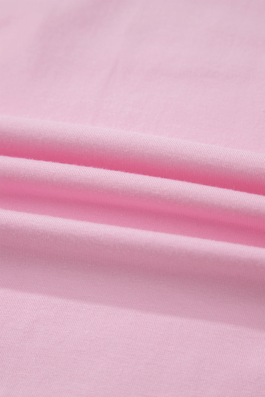 Gossamer Pink Embroidered Bow Detail Color Block Loose Tee