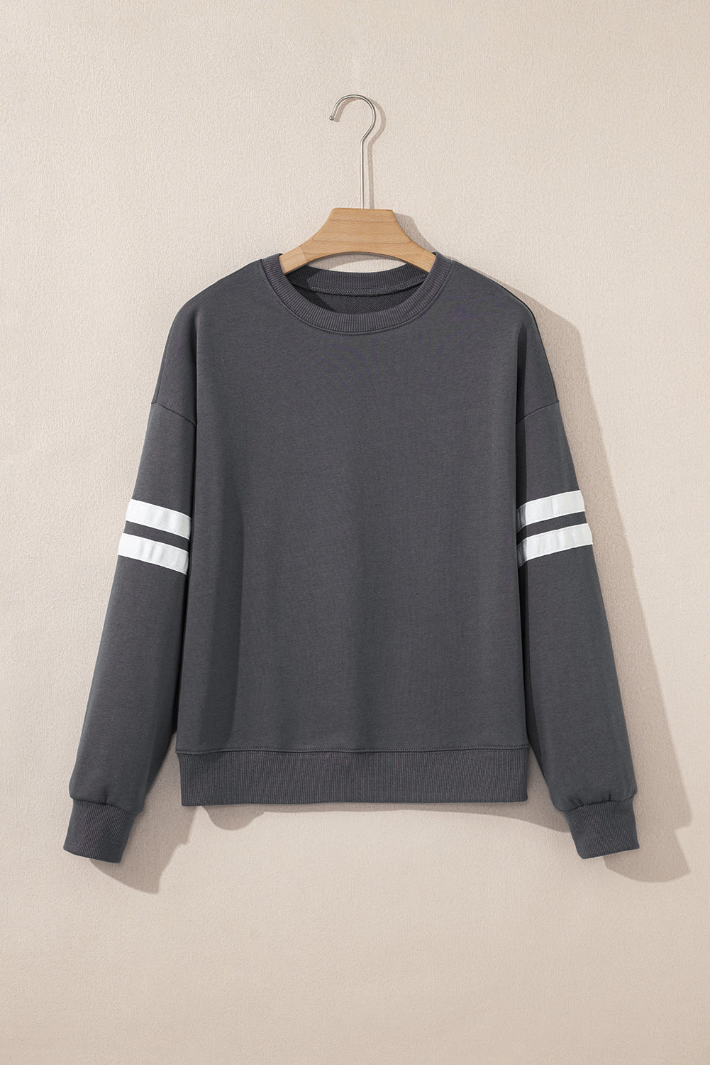 Orange Varsity Striped Detail Drop Shoulder Oversized Sweatshirt