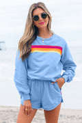 Accent Pullover and Shorts 2pcs Casual Set