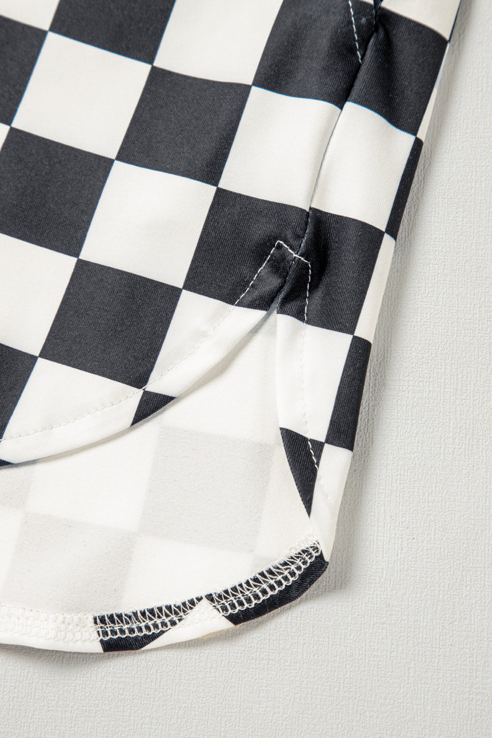Black Checkered Casual Shorts