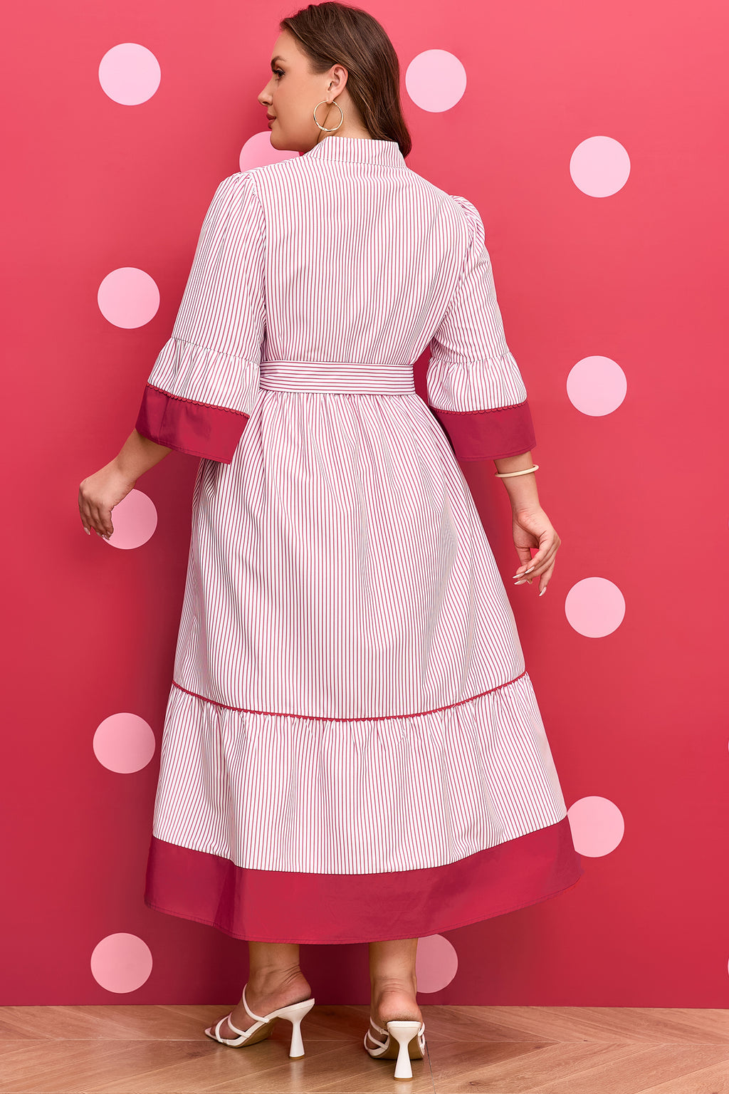 Sweetheart Stripe Midi Dress