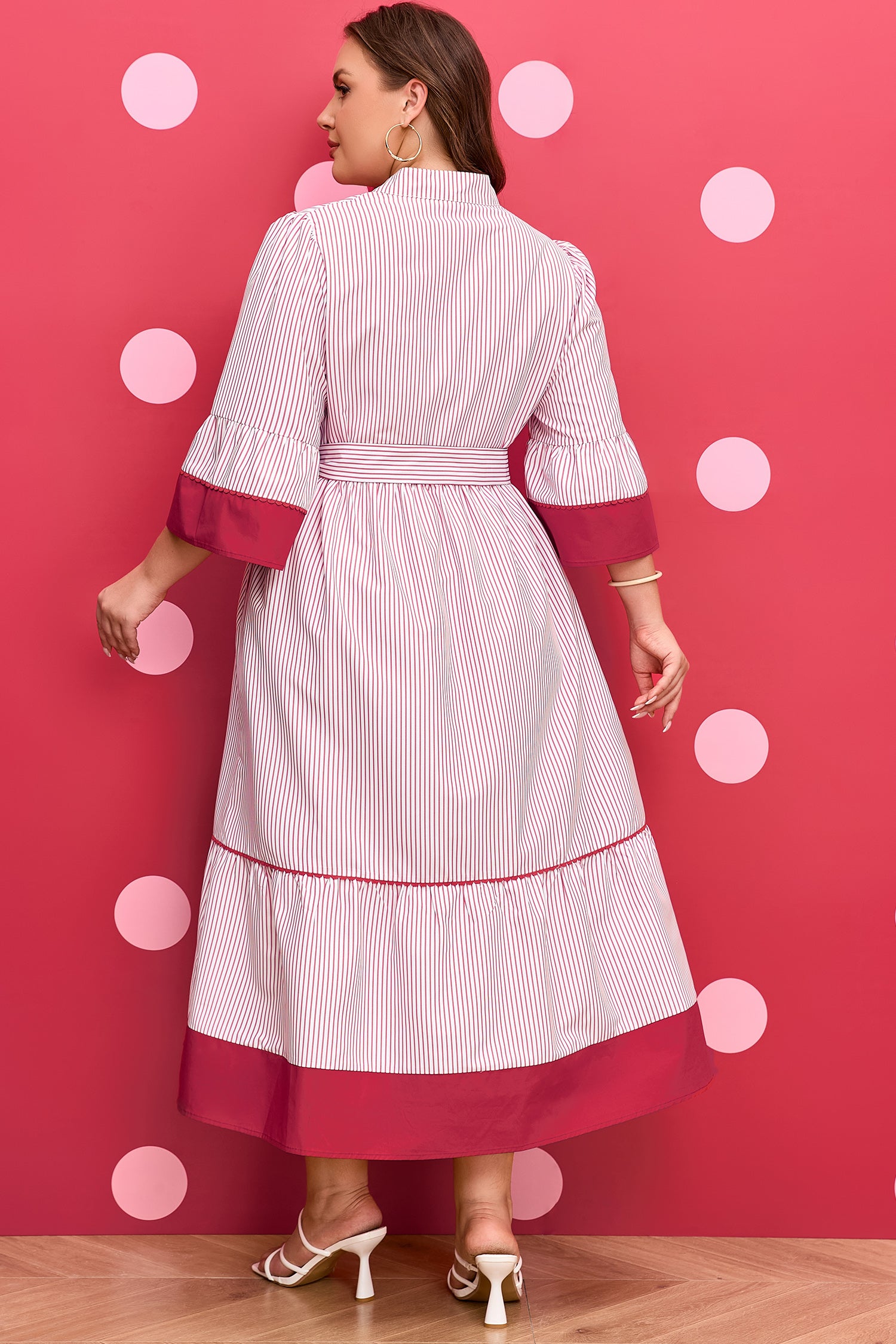 Sweetheart Stripe Midi Dress