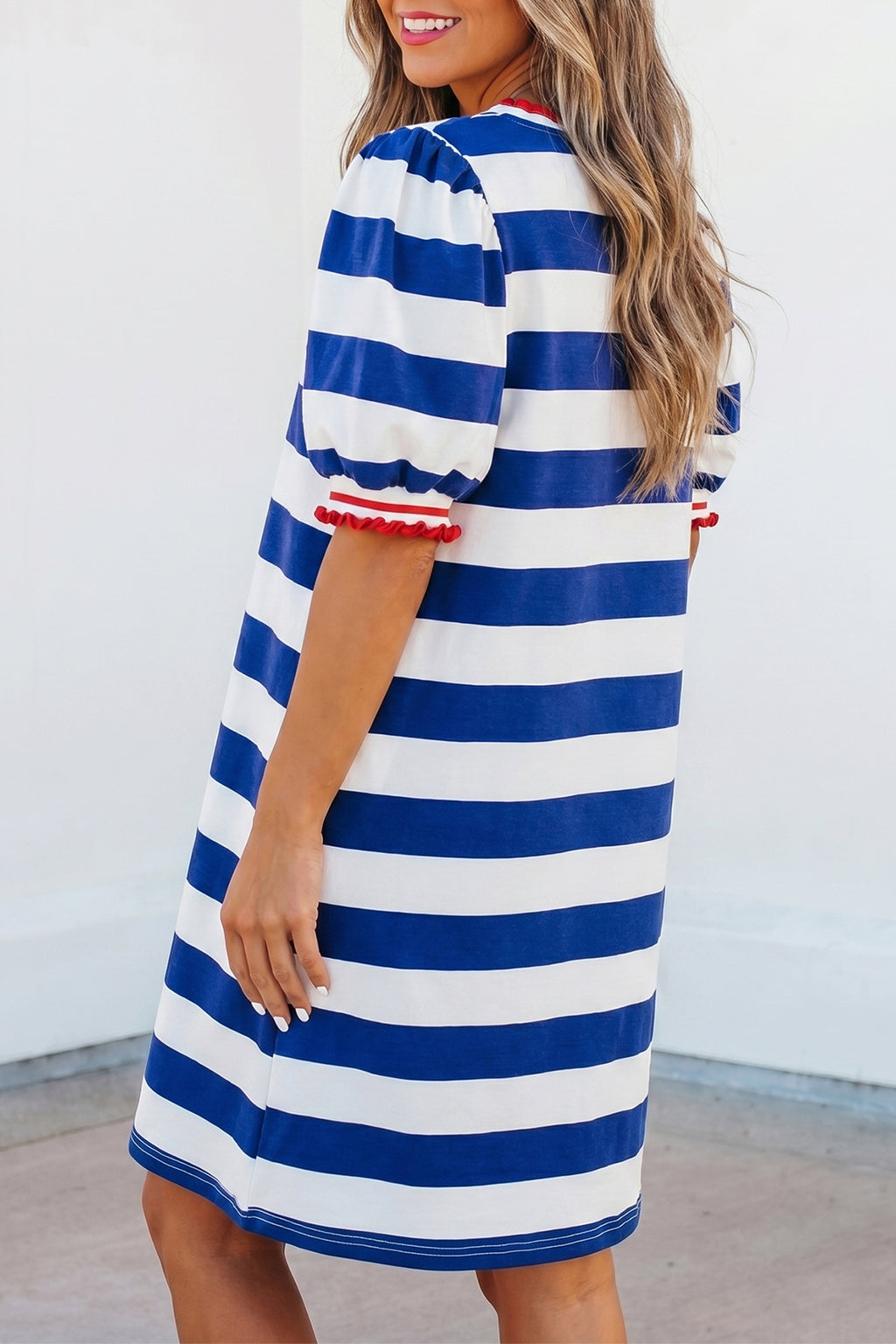 Blue Stripe Mini Dress