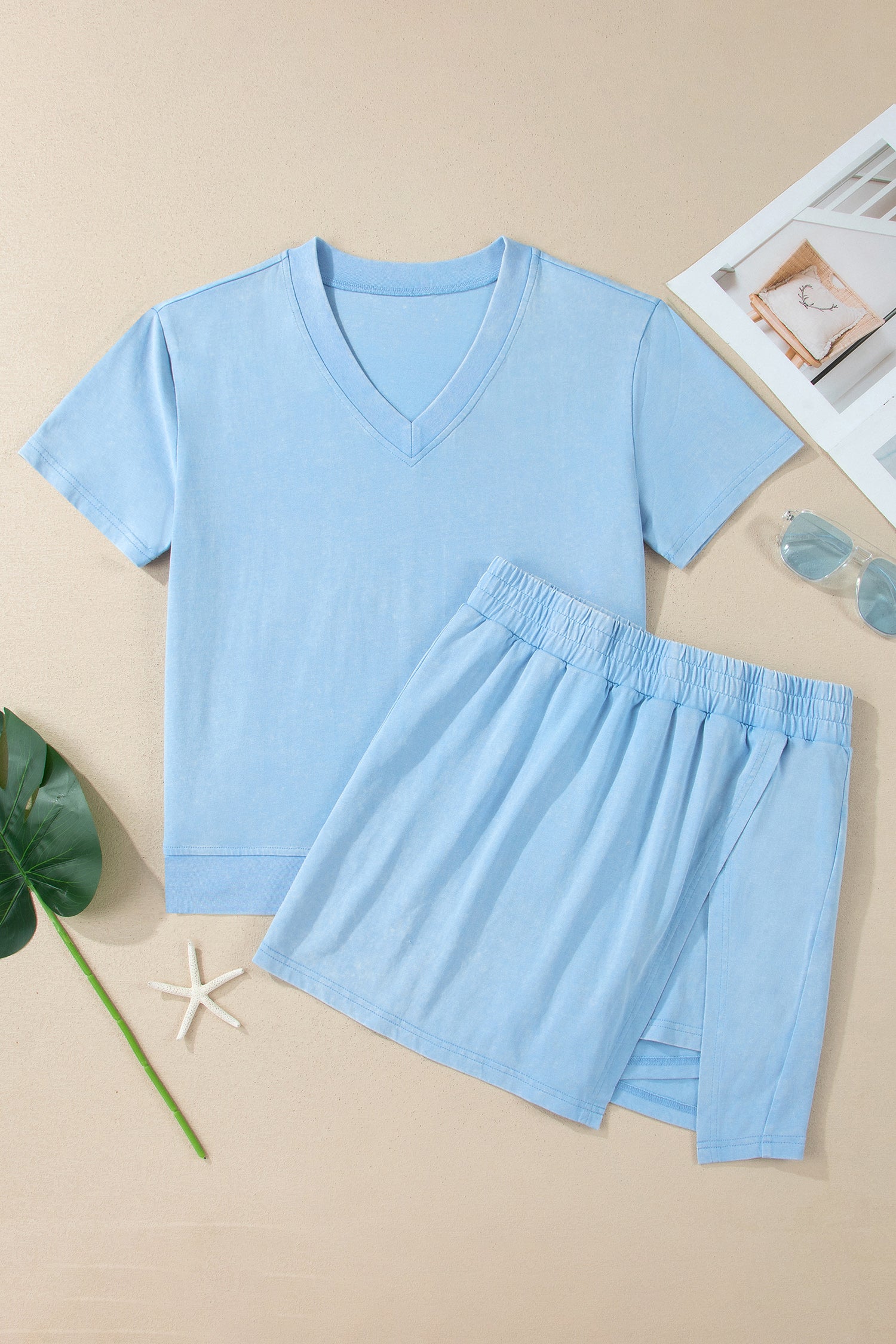 Beau Blue Mineral Wash Skort Set