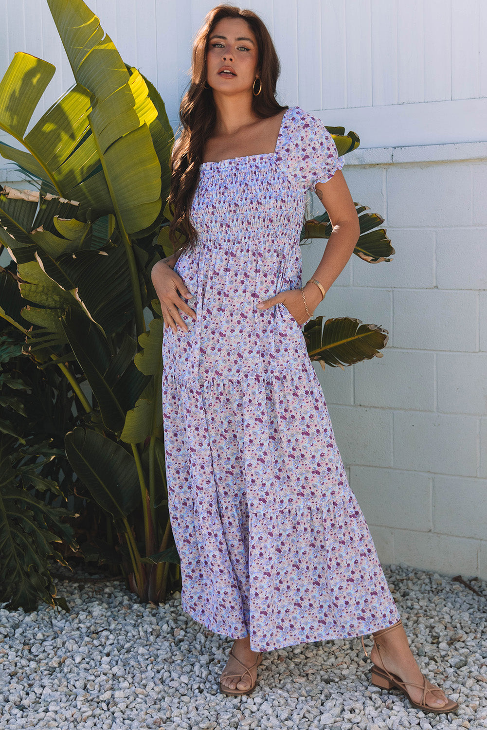 Violet Floral Maxi Dress