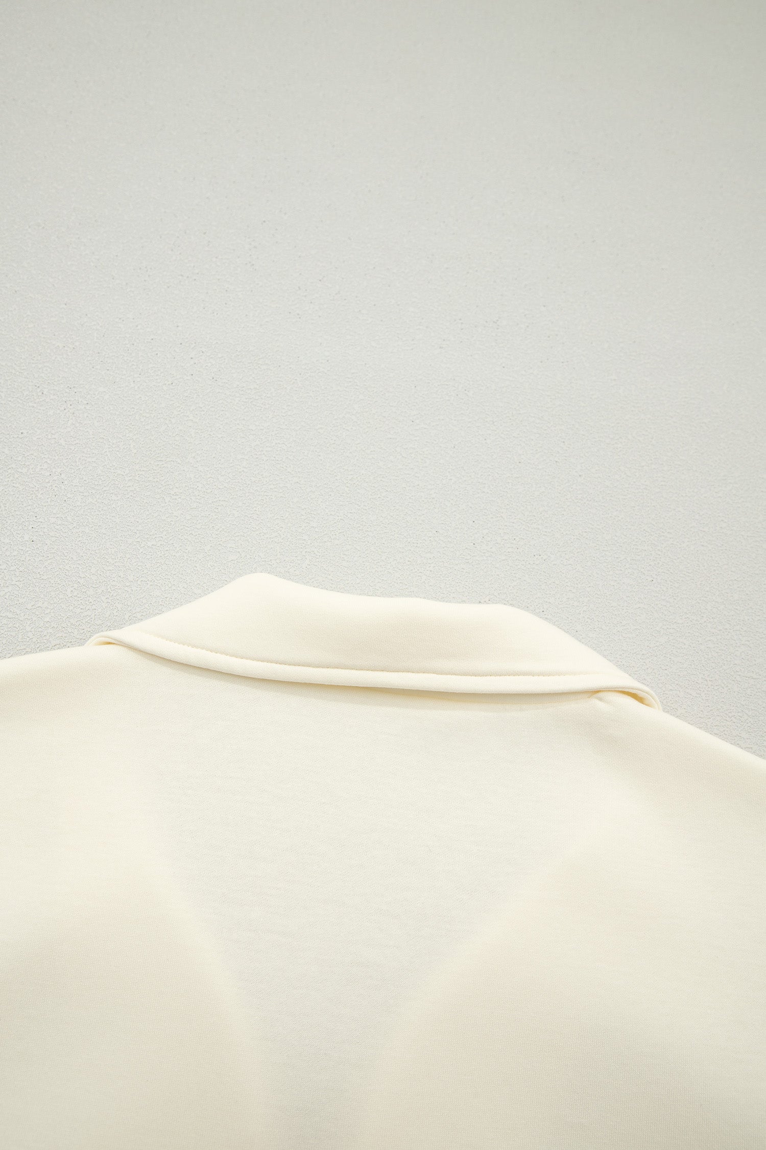 Beige Collared Ruffled Short Sleeve Blouse
