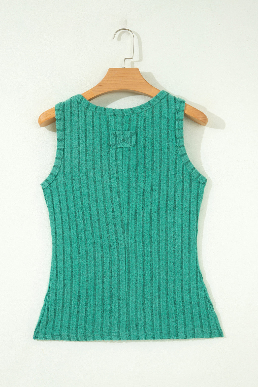 Sea Green Slim Ribbed Mineral Wash Tank Top