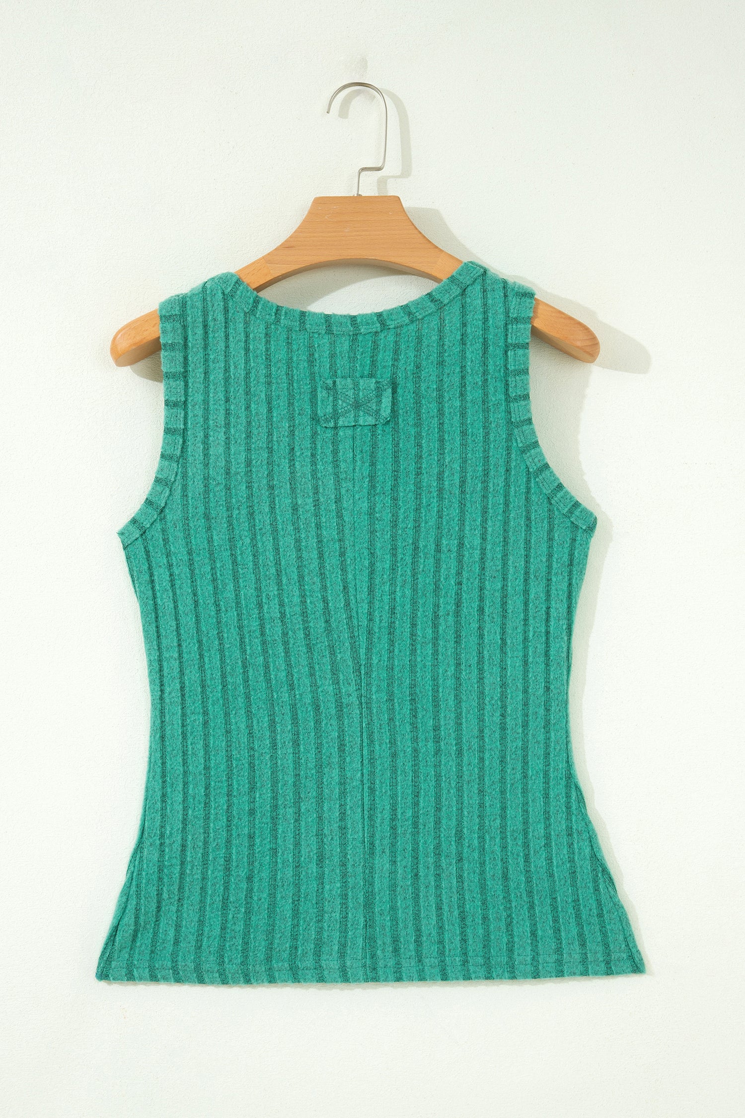 Sea Green Slim Ribbed Mineral Wash Tank Top