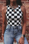 Checkerboard Slim Tank Top