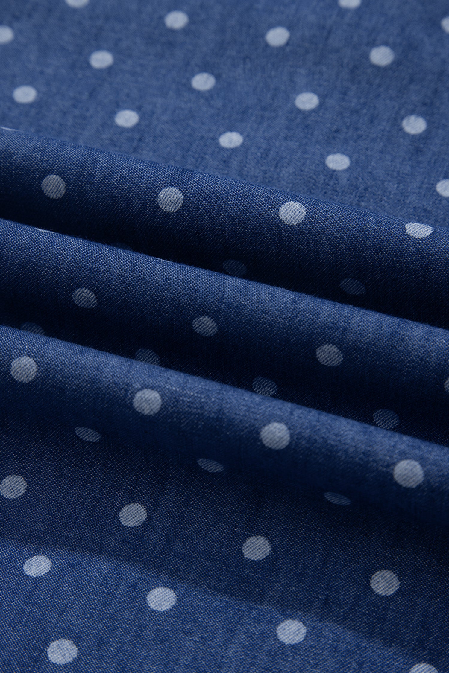 Blue Polka Dot Ruffle Hem Sleeveless Shift Dress Mini Vacation Wholesale