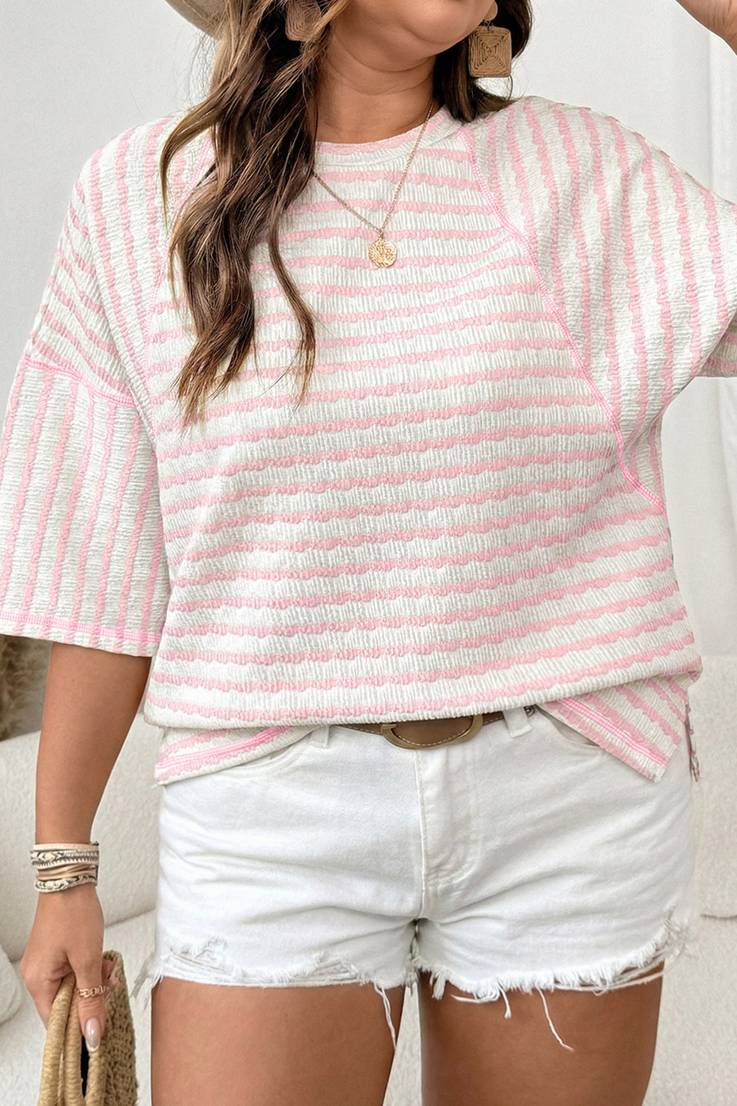 Blushing Striped Top