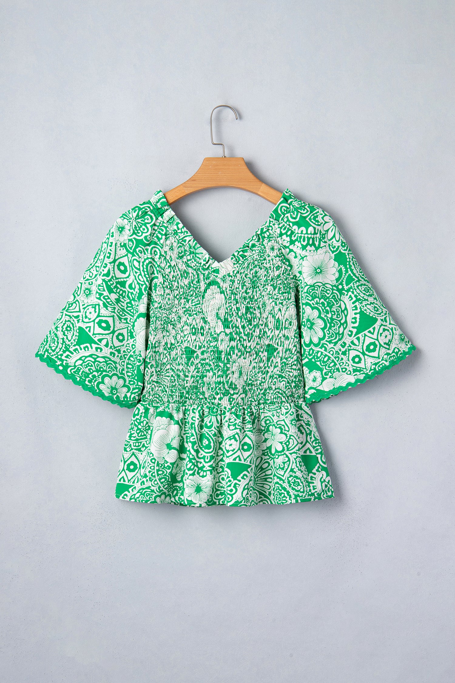 Green Flirty Floral Blouse