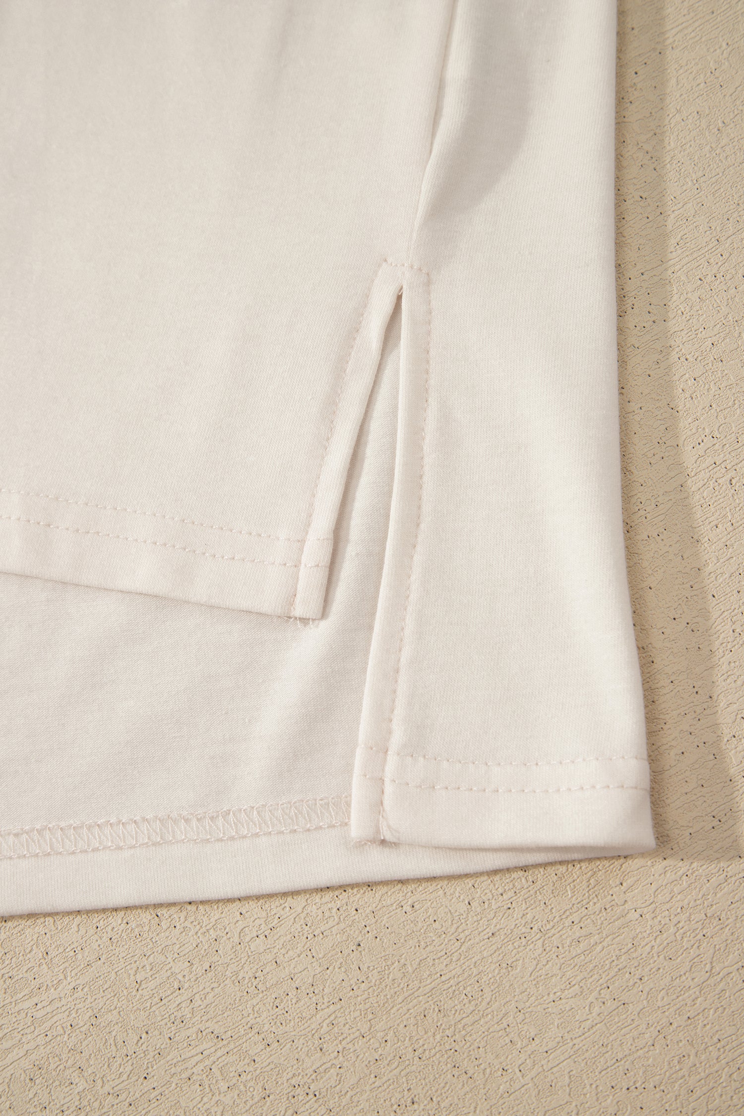 White Loose Knit Vintage Flag Bow Patched T Shirt