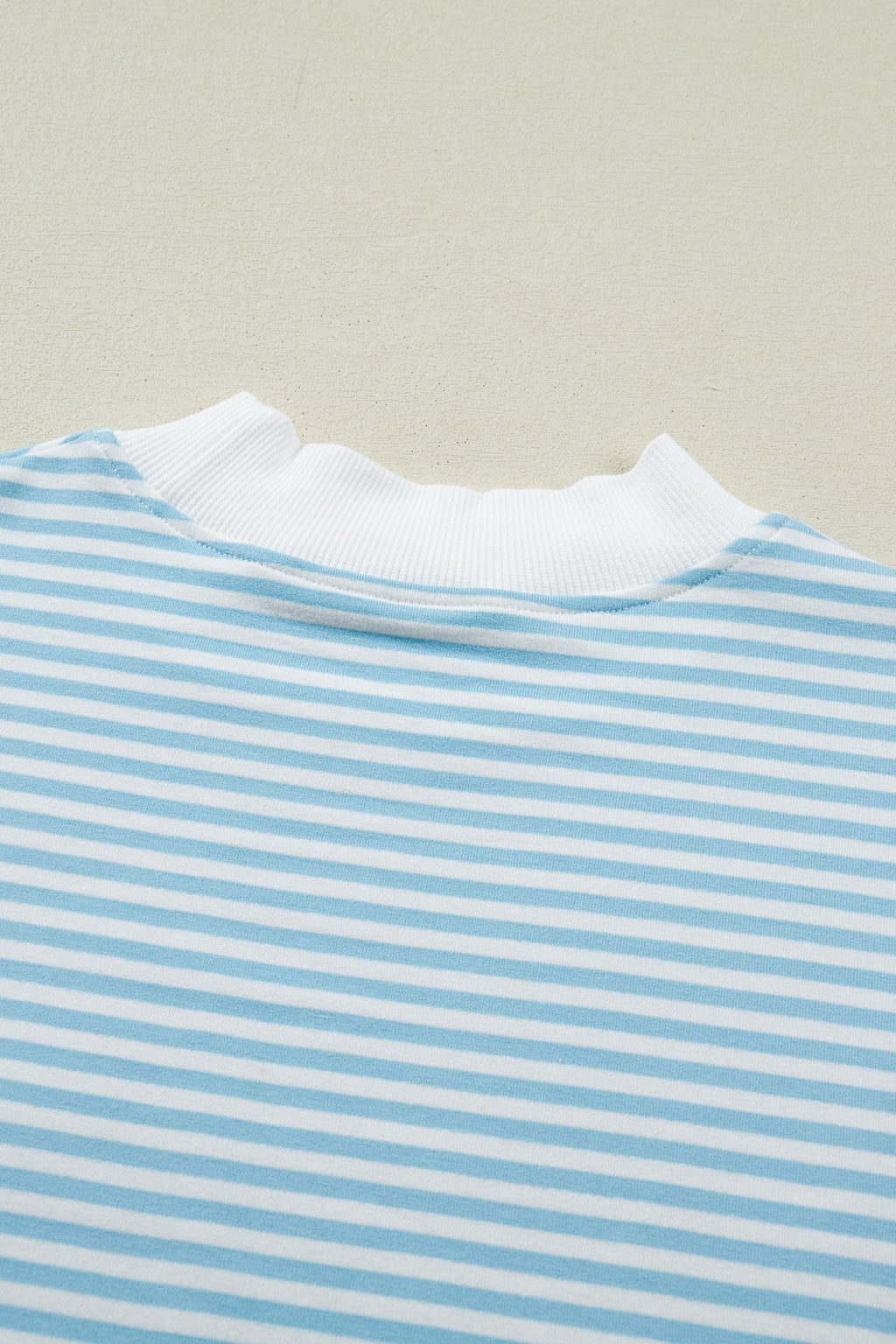 Sky Blue Stripe Casual 2pcs Short Set