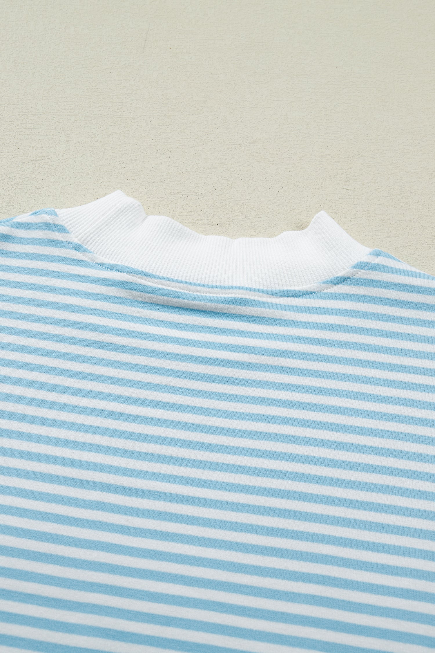 Sky Blue Stripe Casual 2pcs Short Set