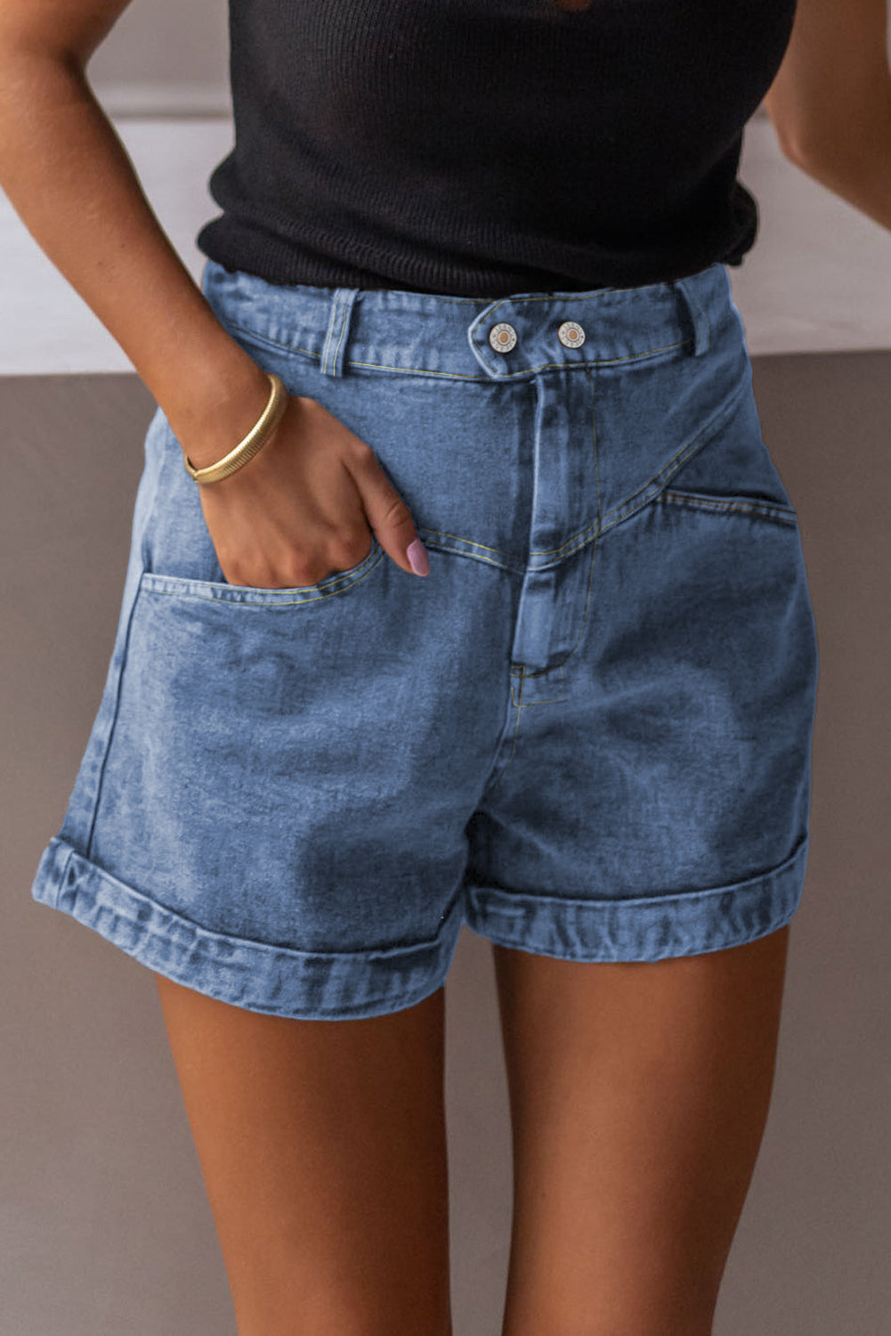 Ivy Seam Denim Shorts