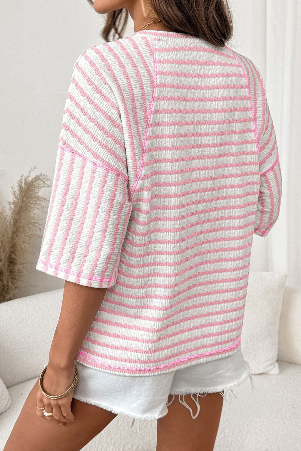 Blush Breeze Striped Top