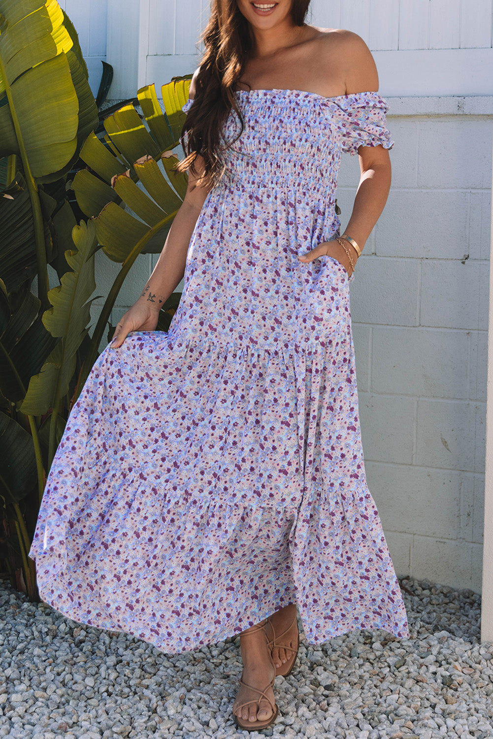 Violet Floral Maxi Dress