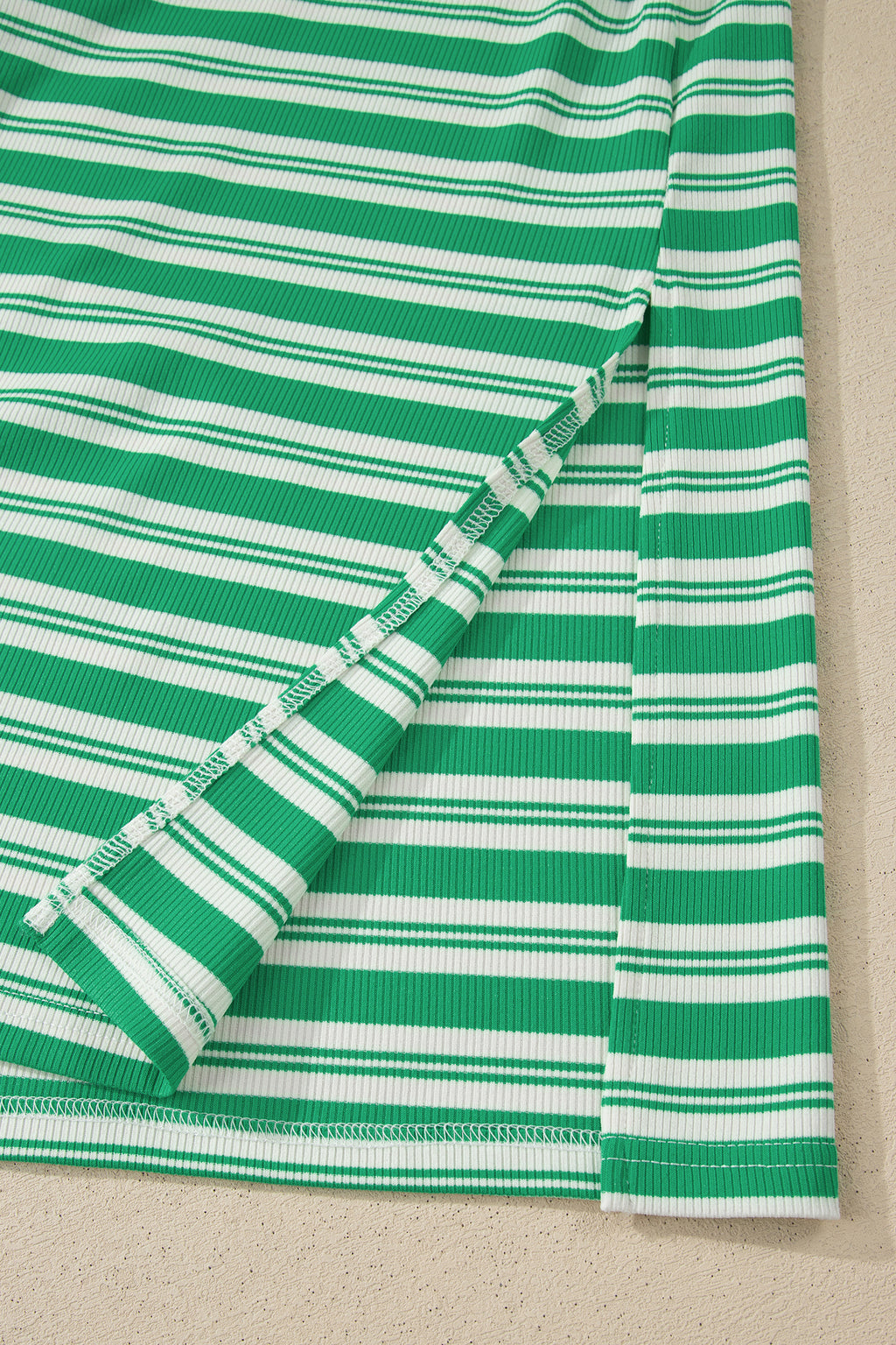 Green Stripe Midi Dress with Pockets