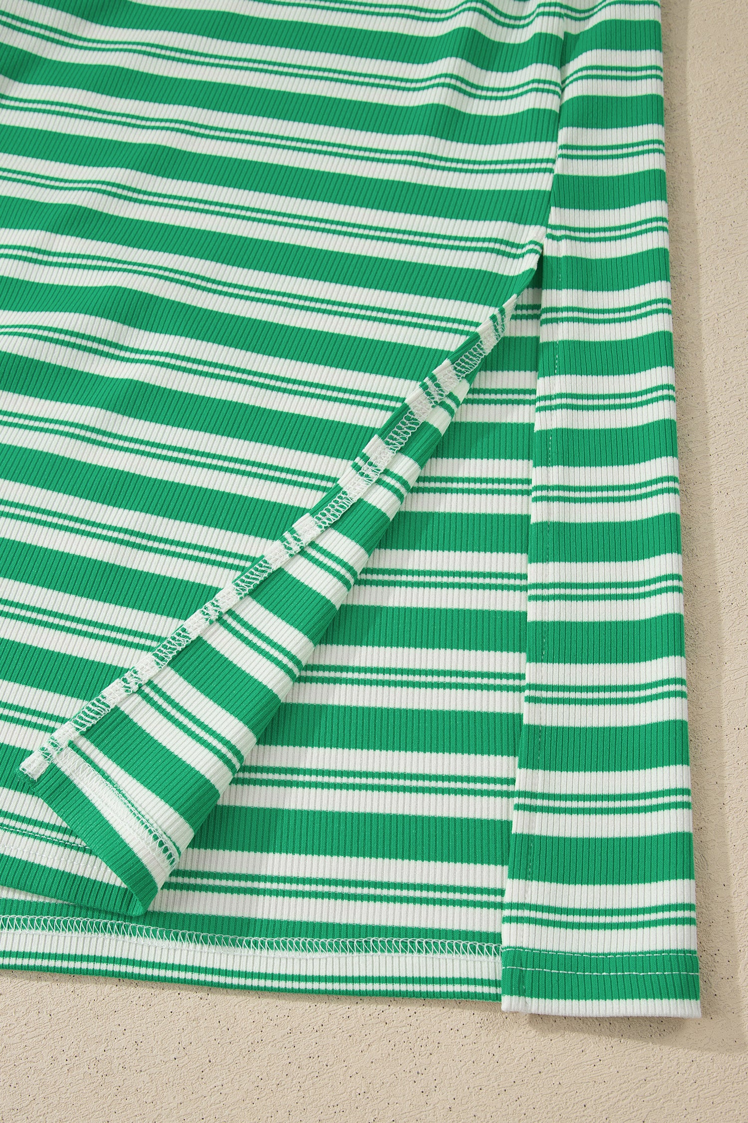 Green Stripe Midi Dress with Pockets