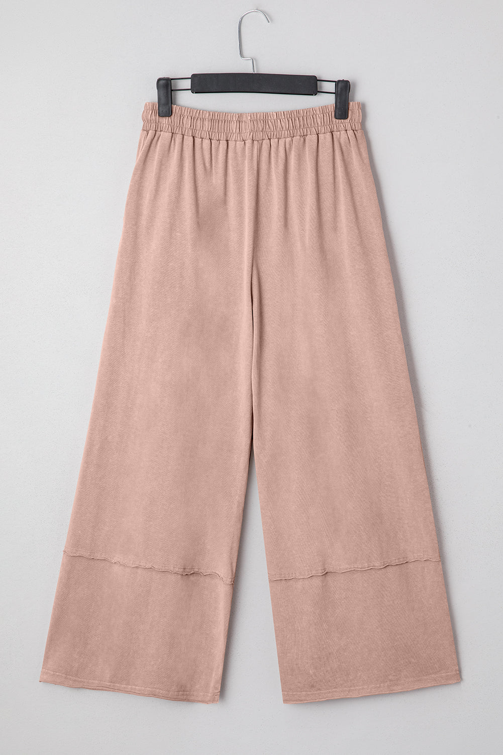 Terry Knit Cropped Wide Leg Pants