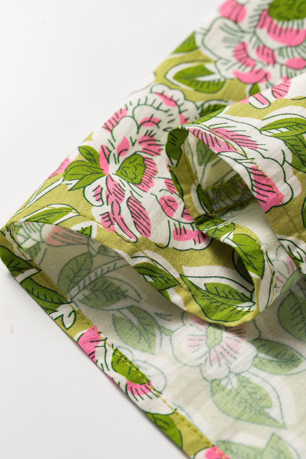 Green Floral Printed Knot Straps Babydoll Tank Top