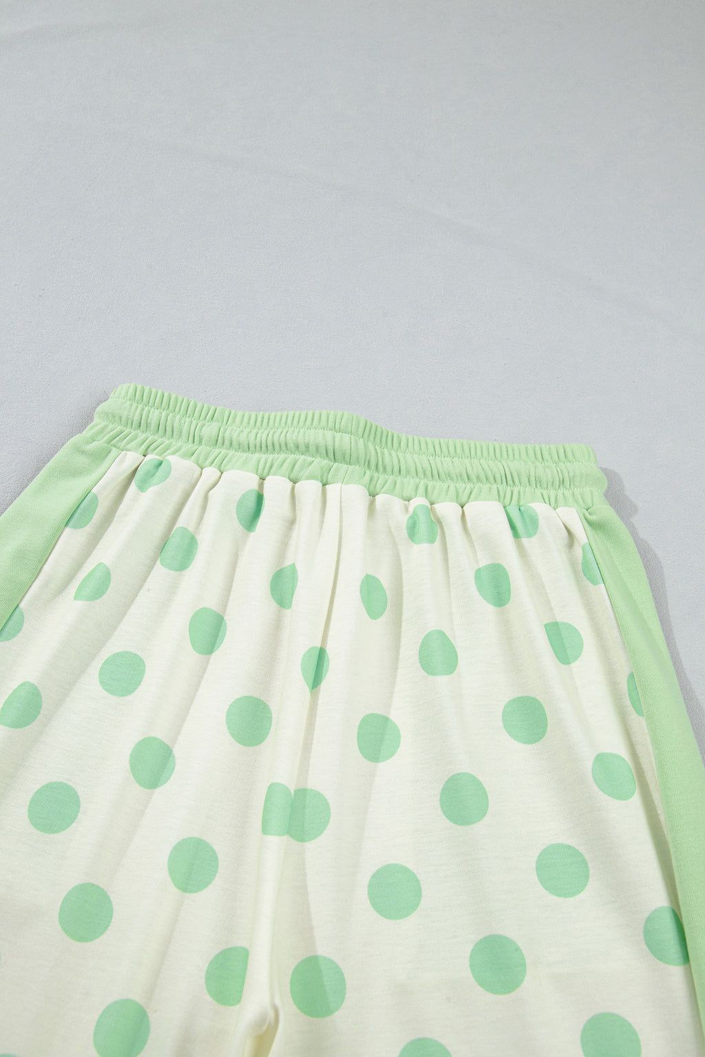 Yellow Color Block Patchwork Polka Dot Wide Leg Pant Set