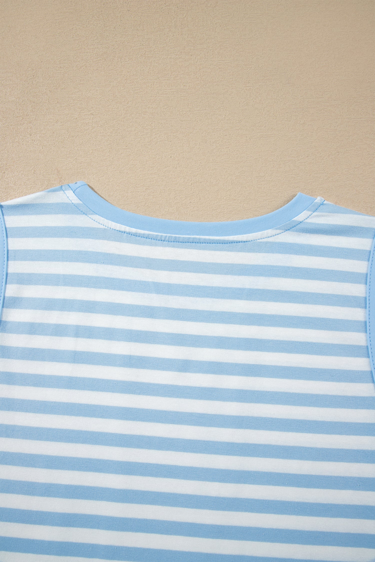 Sky Blue Stripe Slim Tank Contrast Ruffle Mini Skort Set