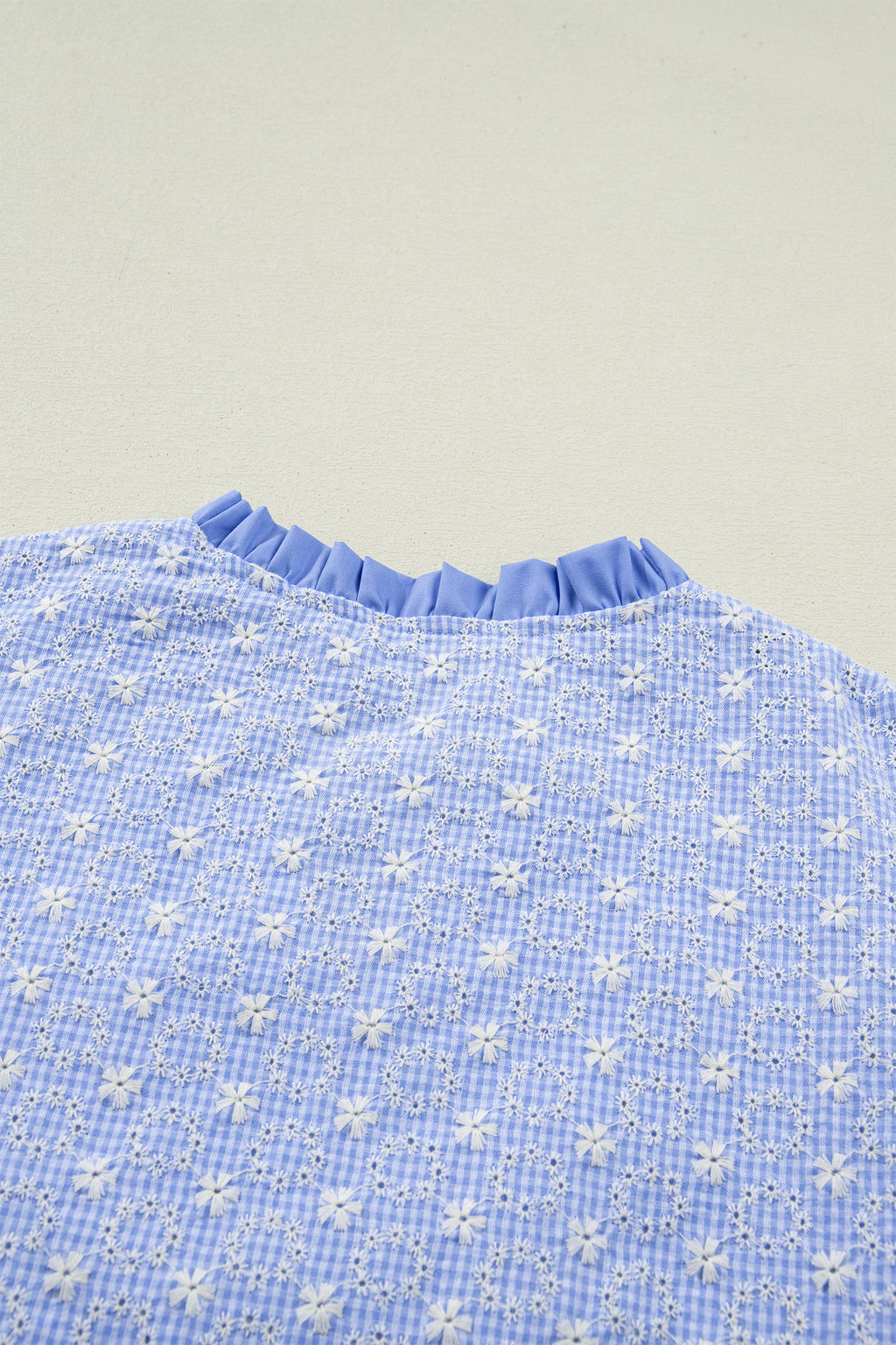 Beau Blue Flower Flutter Sleeve Blouse