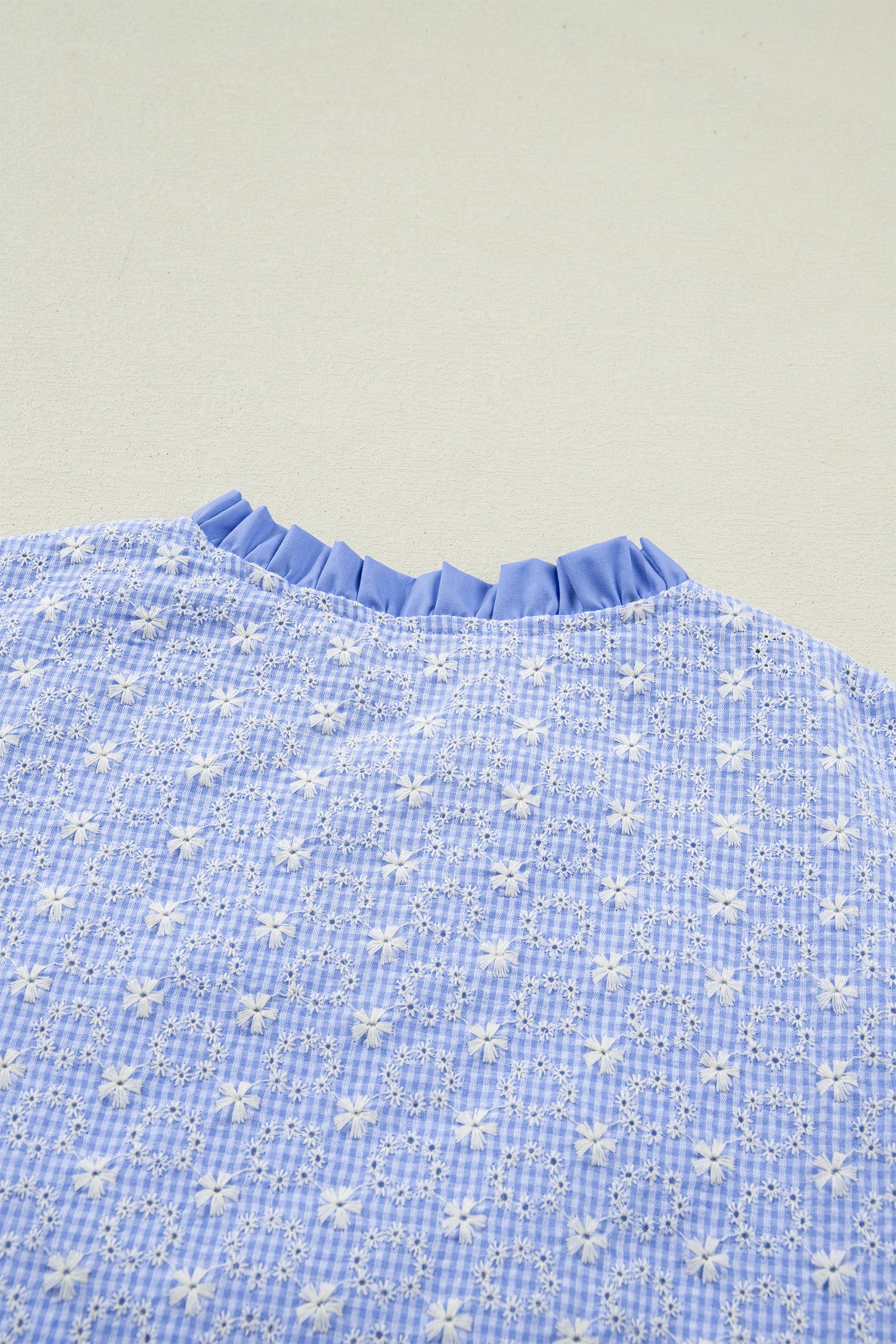 Beau Blue Flower Flutter Sleeve Blouse