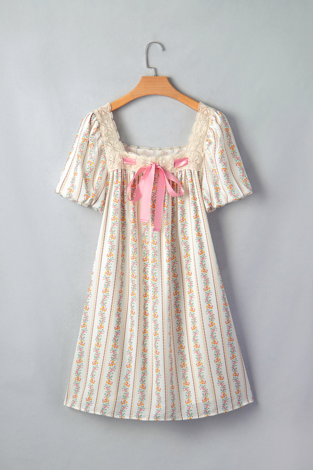 Floral Print Square Neck Mini Dress