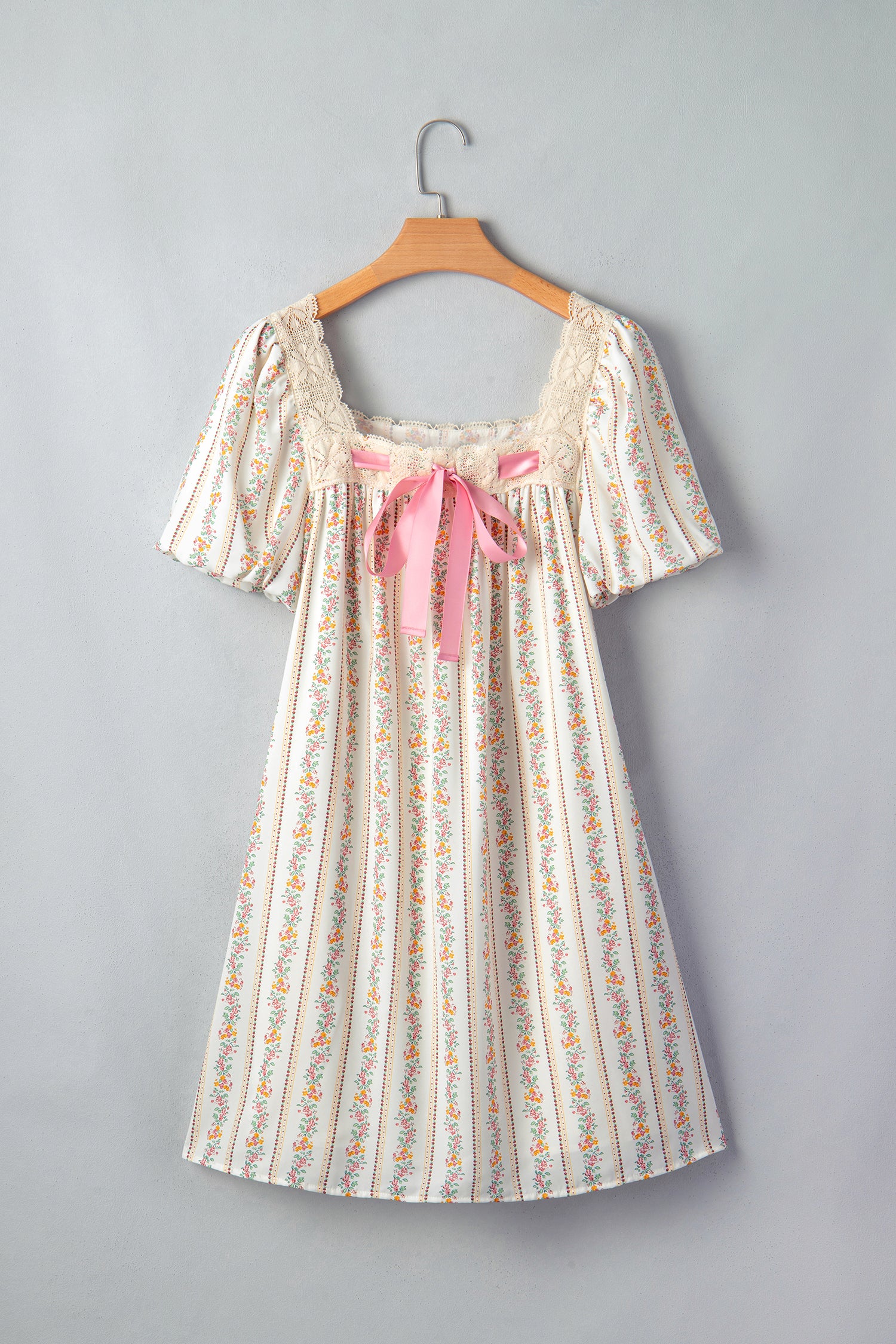 Floral Print Square Neck Mini Dress