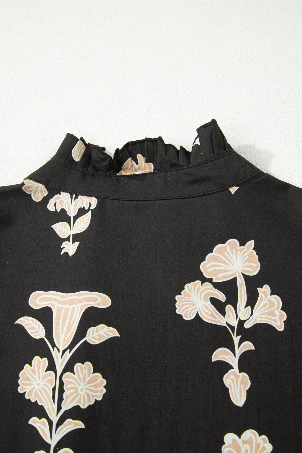 Black Frilled Floral Mini Dress