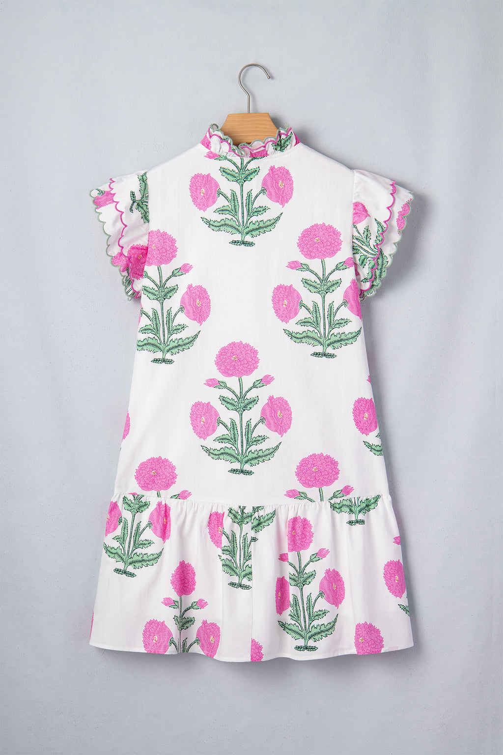 White Wild Floral Mini Dress