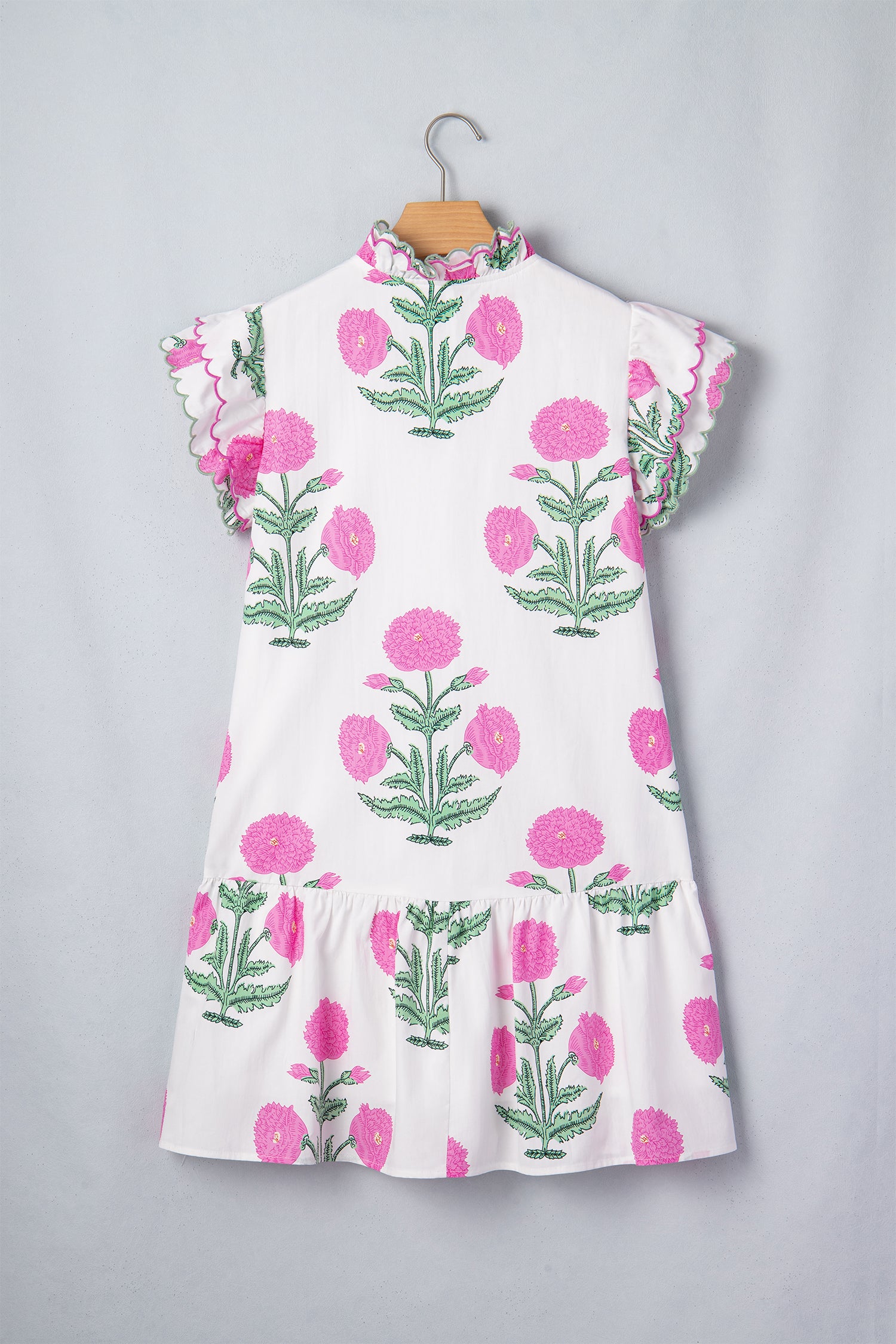 White Wild Floral Mini Dress