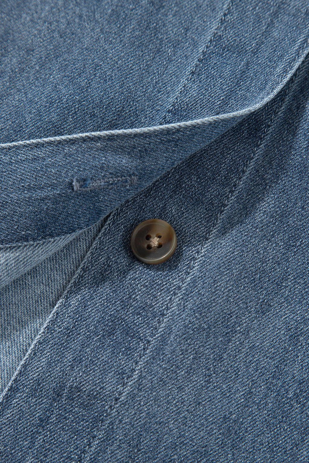 Sky Blue Color Block Pocket Detail Casual Button Down Denim Shirt