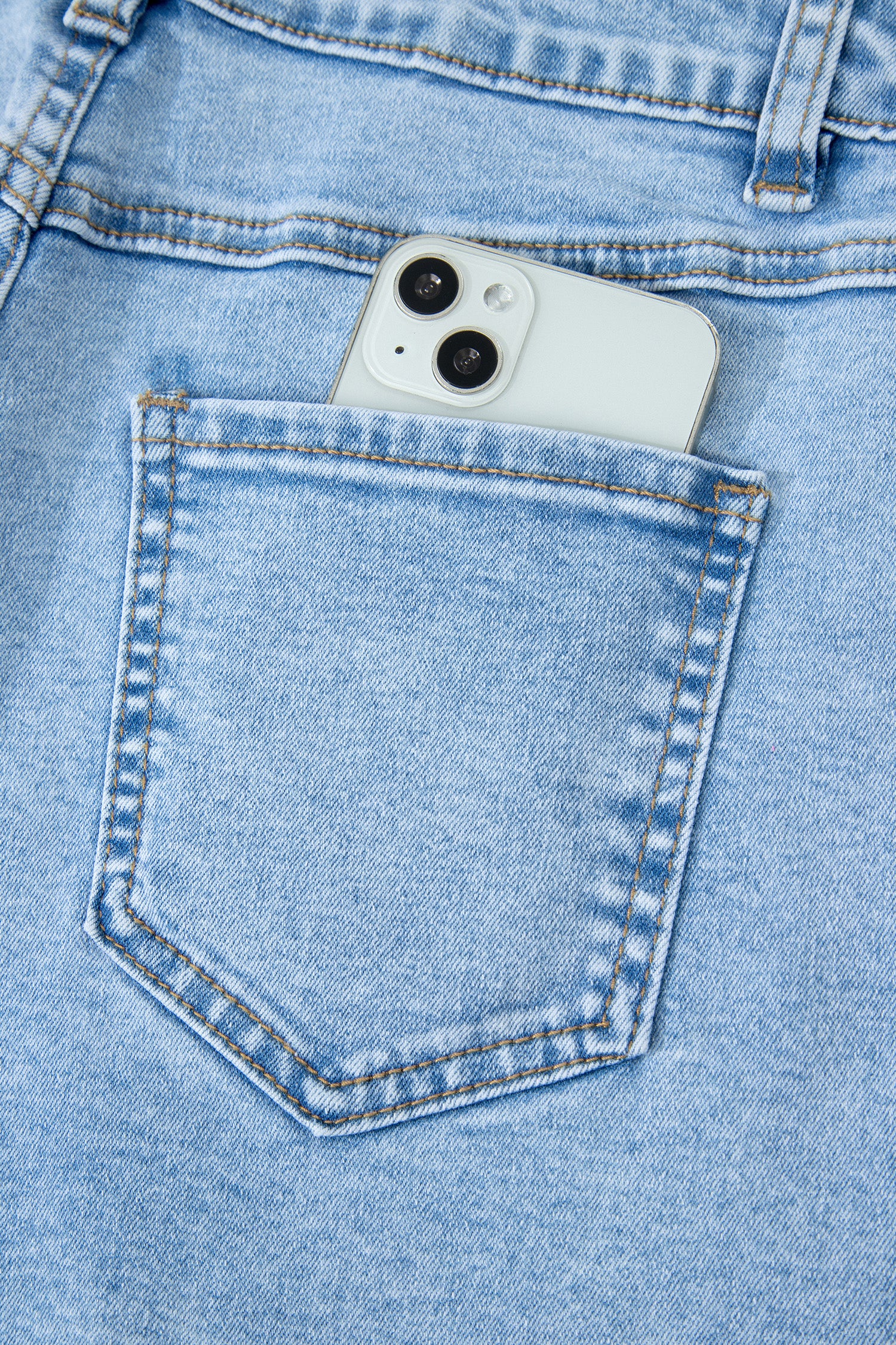 Myosotis High Waist Frayed Denim Shorts