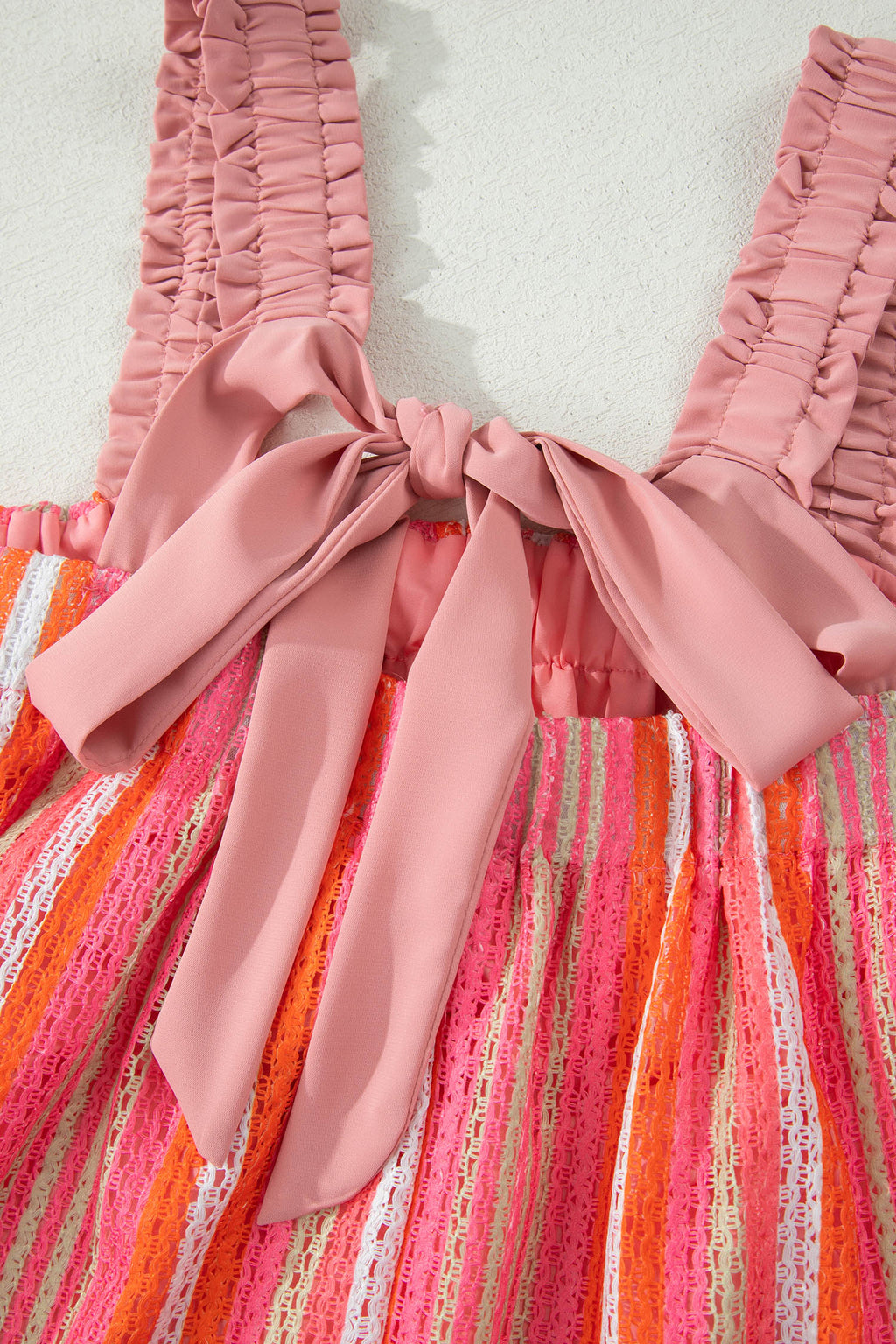 Pink Stripe Ruffled Vacation Maxi Dress