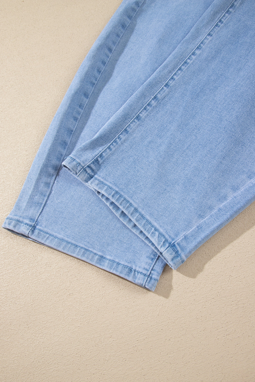 Four Leaf Clover Solid Color Square Patch Pocket Ankle-length Barrel Jeans