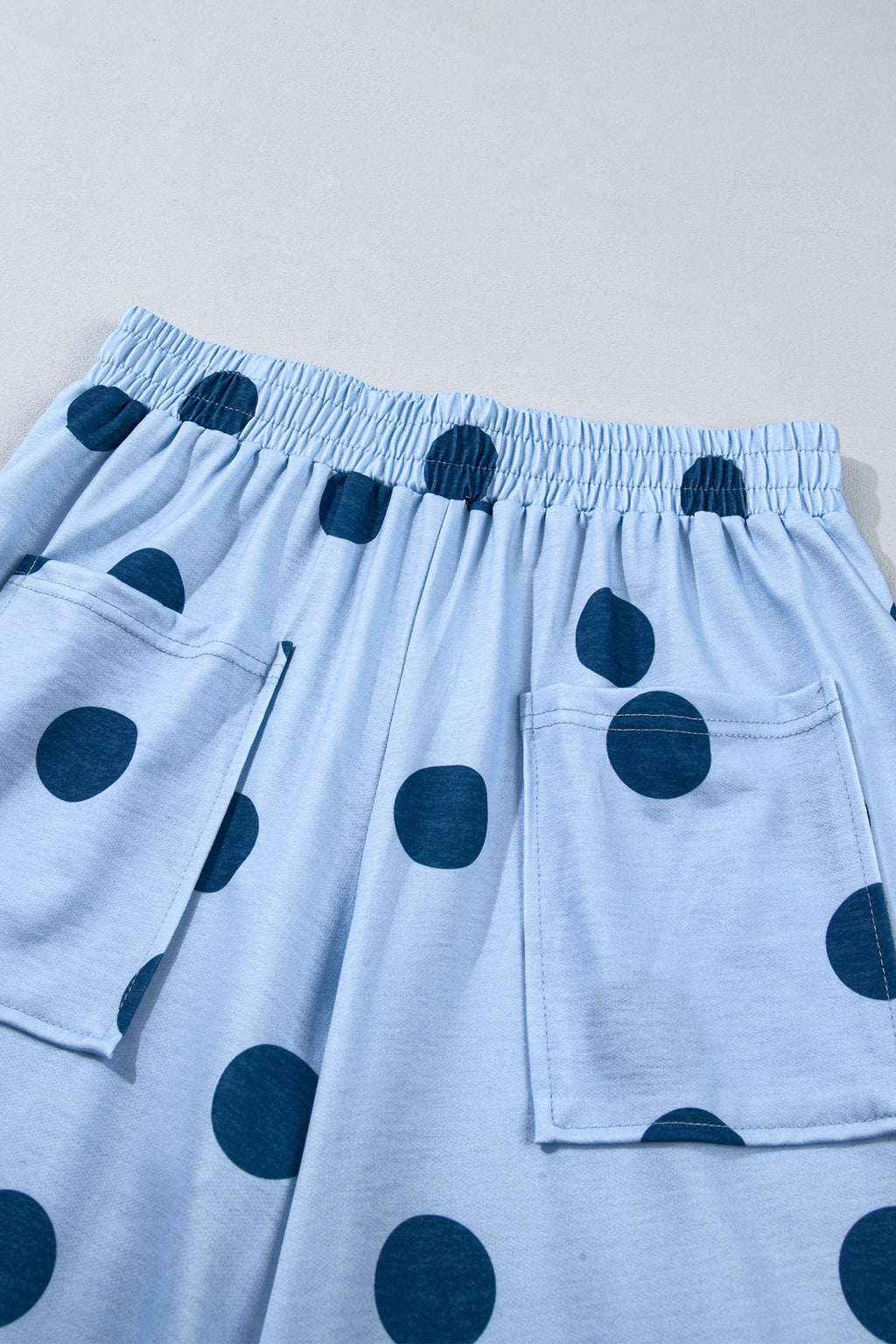 Brown Polka Dot Wide Leg Elastic Waist Casual Pants