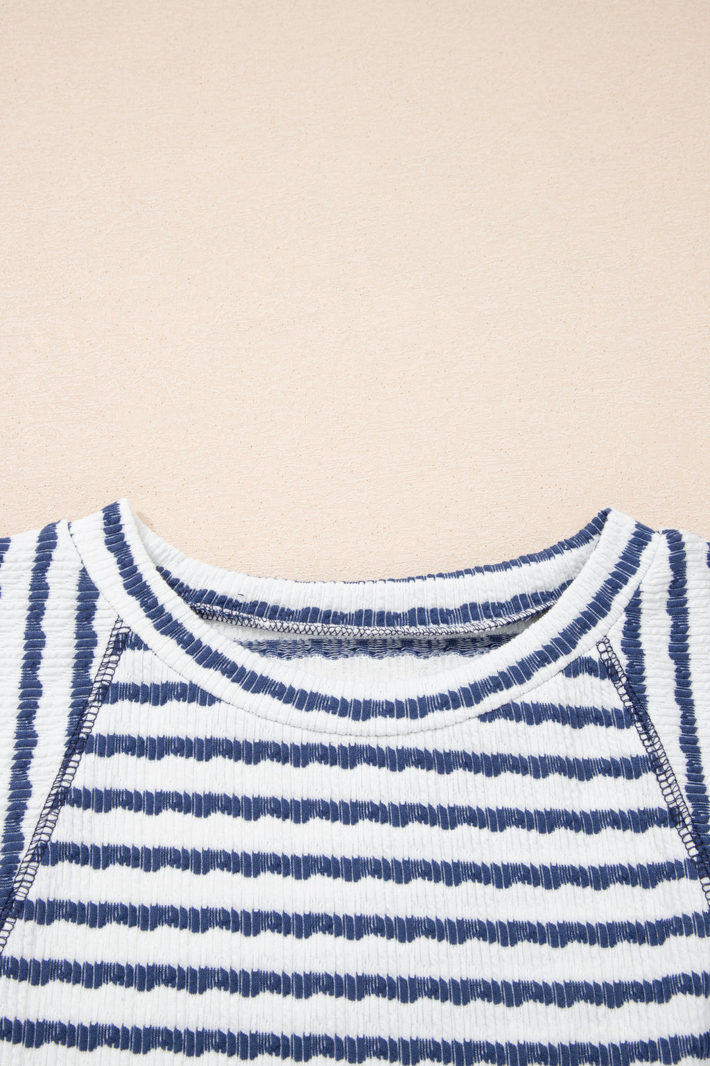 Blue Stripe Half Sleeve Loose Top