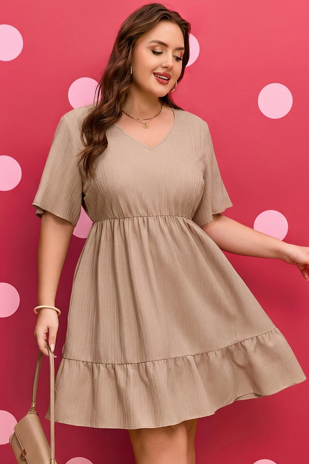 Effortless Beauty Khaki Dress