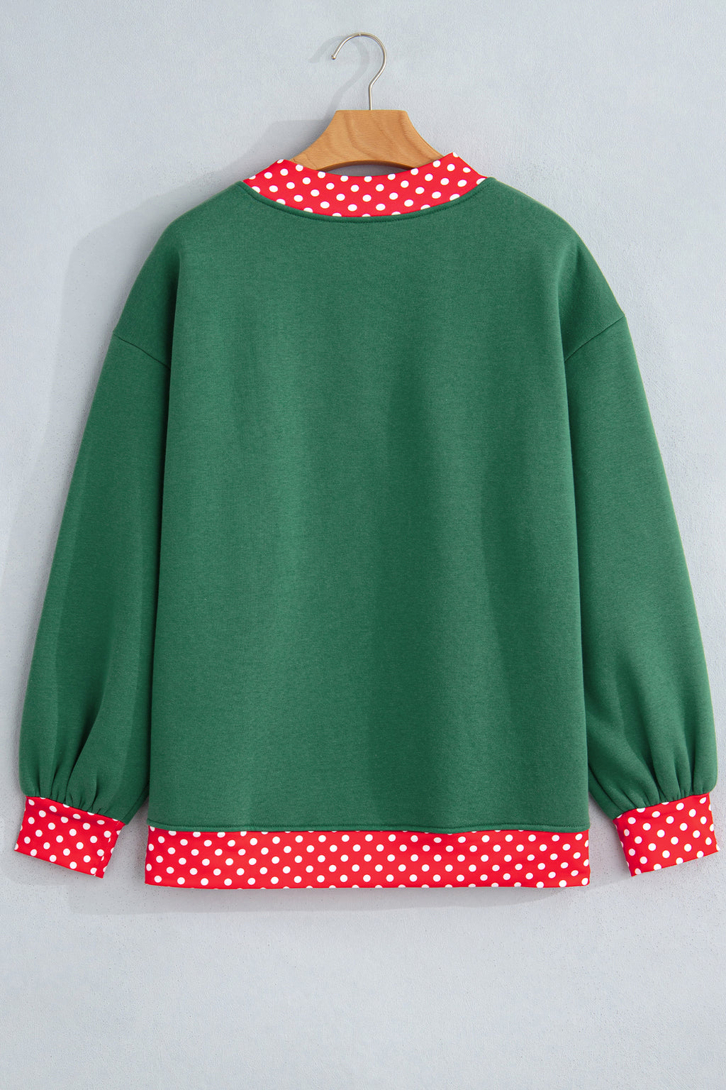 Orange Colorblock Polka Dot Contrast Trim Oversized Sweatshirt