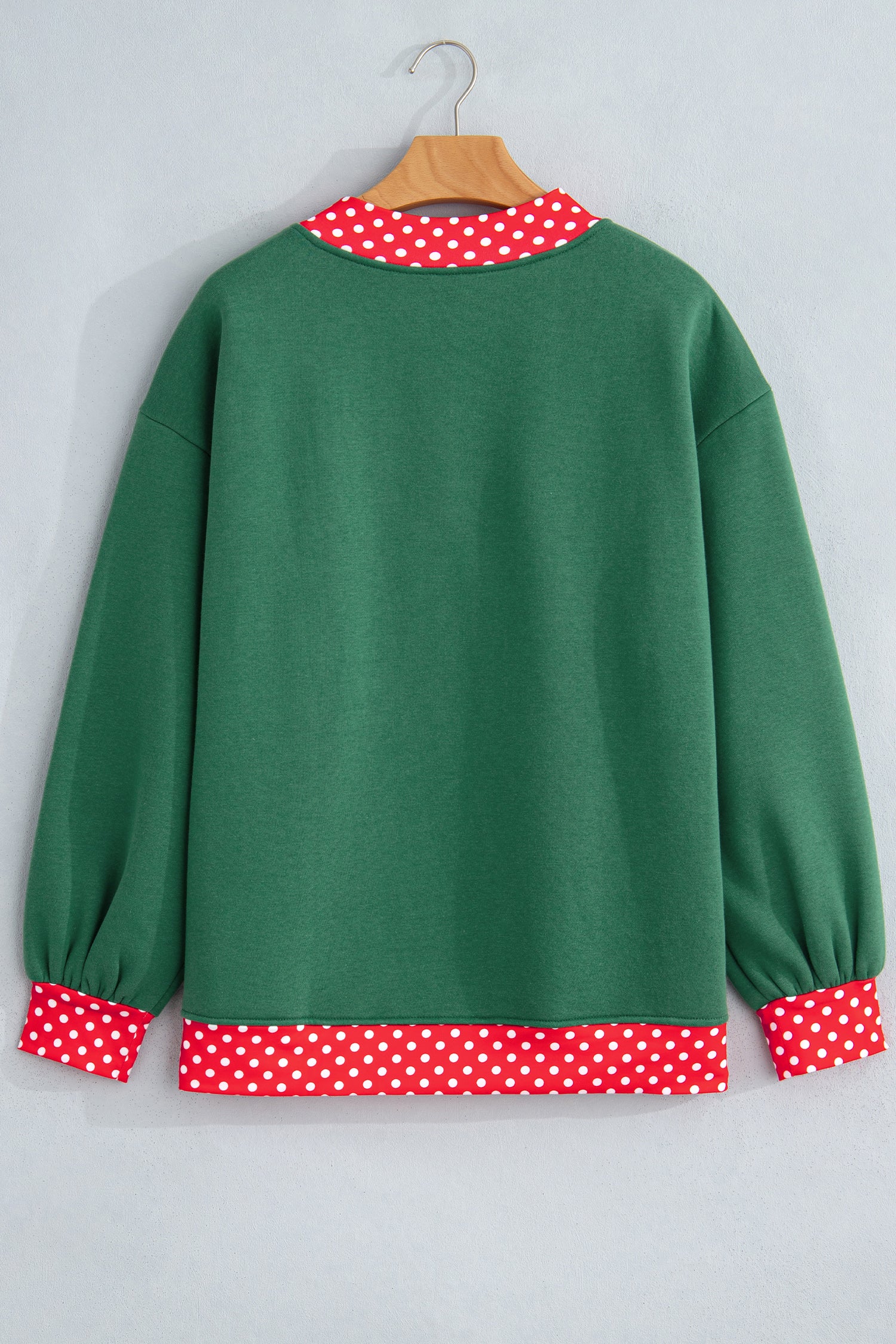 Orange Colorblock Polka Dot Contrast Trim Oversized Sweatshirt