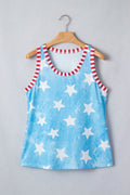 Sky Blue Tie Dye Star Tank Top