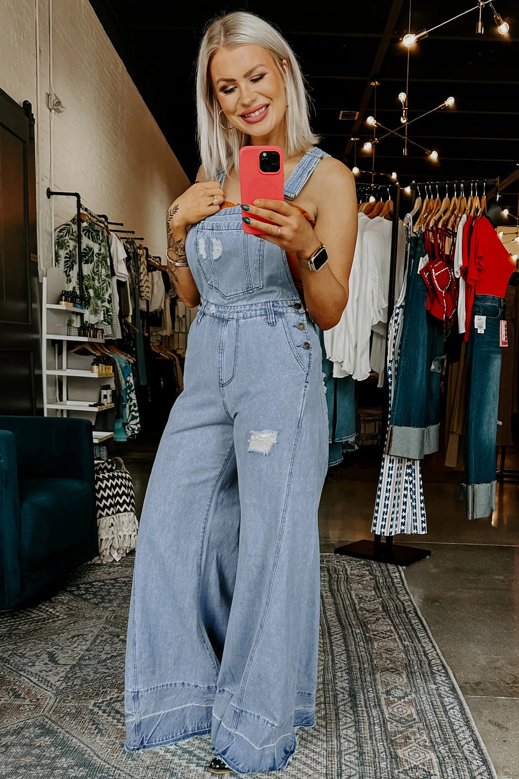 Retro Denim Overall Jumpsuit