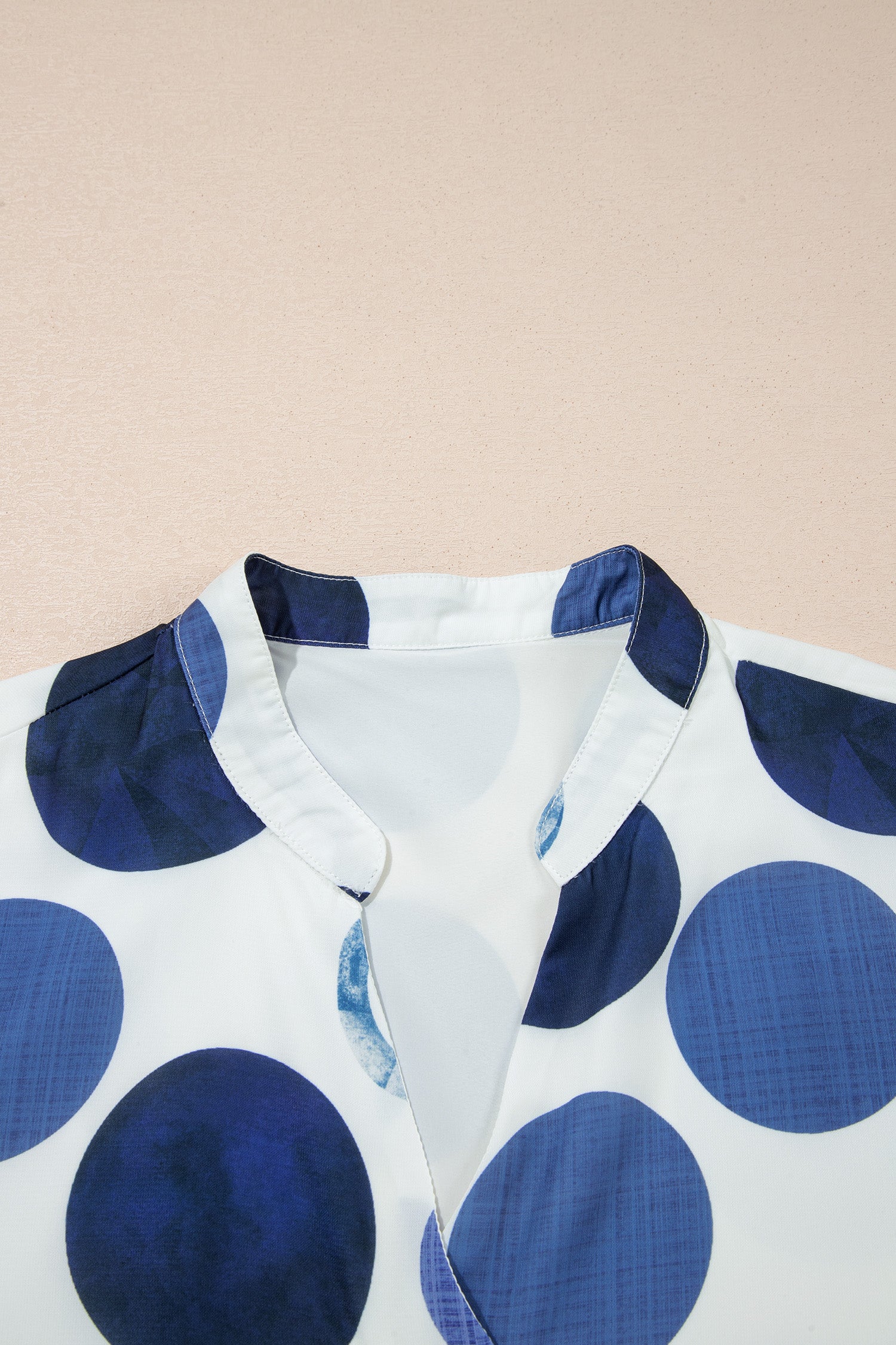 Blue Polka Dot Print Flounced Half Sleeve Casual Vacation Style Mini Dress